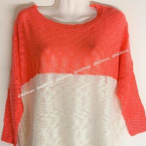 Sweater Top in coral cream soft lightweight Blouse top-  NEW